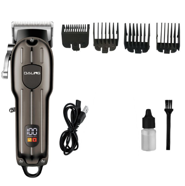 Daling R-Angle Design USB Charge Metal Clipper LCD Display Hair Trimmer