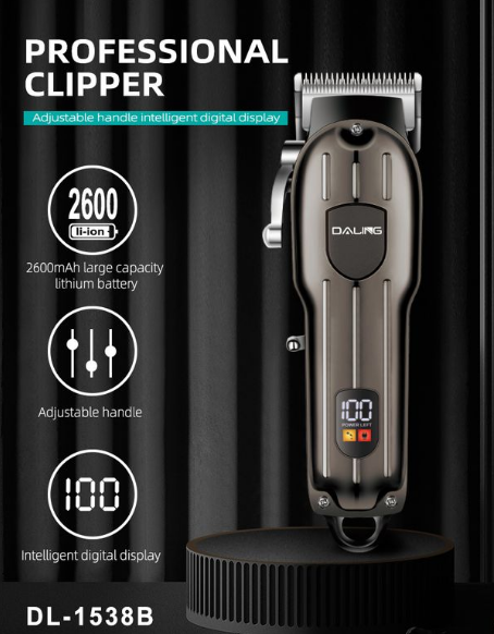 Daling R-Angle Design USB Charge Metal Clipper LCD Display Hair Trimmer