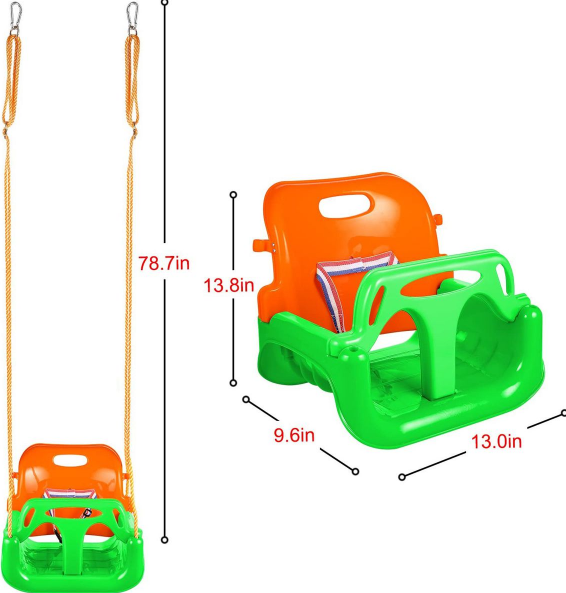 3-in-1 Toddler Swing Seat Hanging Swing Set