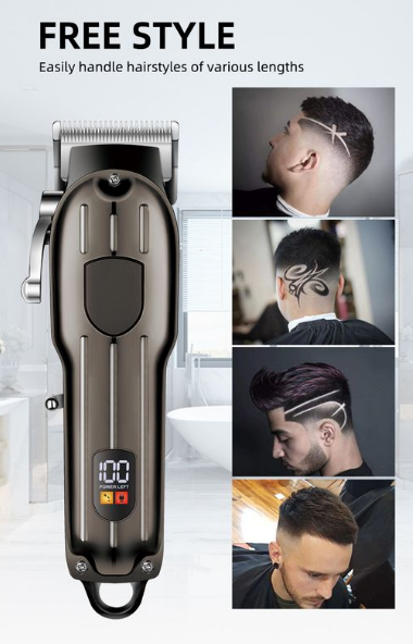 Daling R-Angle Design USB Charge Metal Clipper LCD Display Hair Trimmer