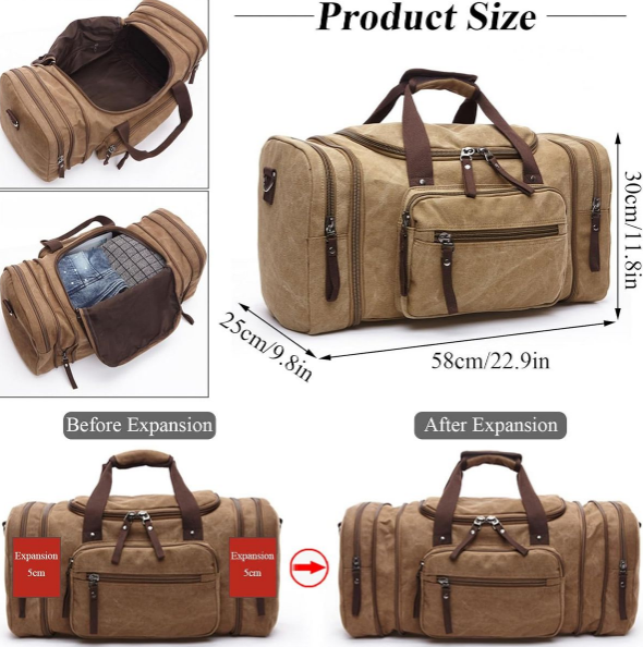 Unisex Canvas Luggage Duffle Bag 8642