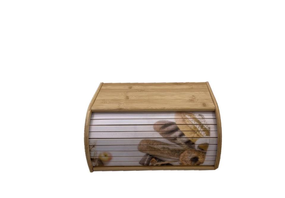 Bamboo Wood Bread bin Storage Box Assembly Required