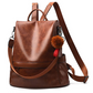 Anti-Theft Backpack Shoulder Bag for Women Spacious Waterproof PU Leather-M