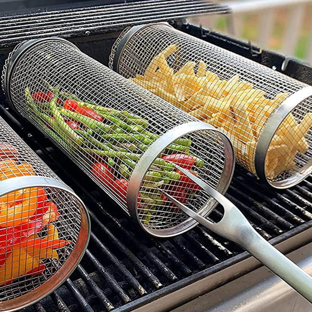 The Rolling Grill/Braai Stainless Steel Basket