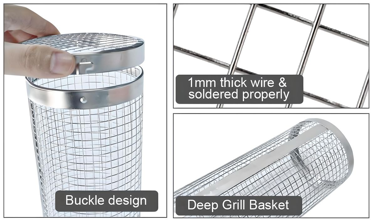 The Rolling Grill/Braai Stainless Steel Basket