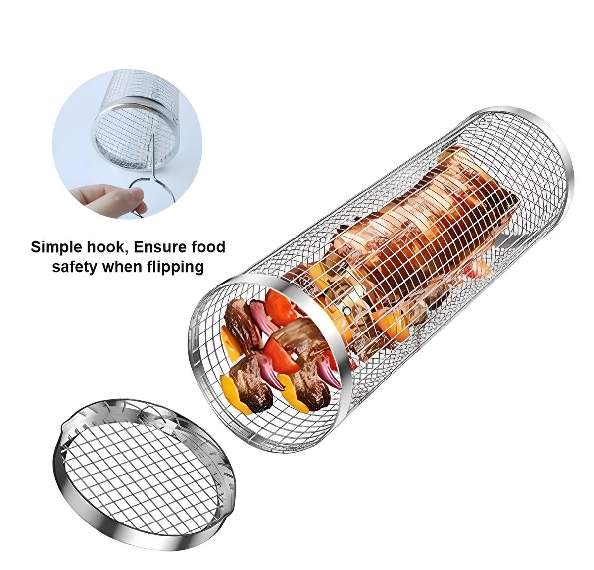 The Rolling Grill/Braai Stainless Steel Basket