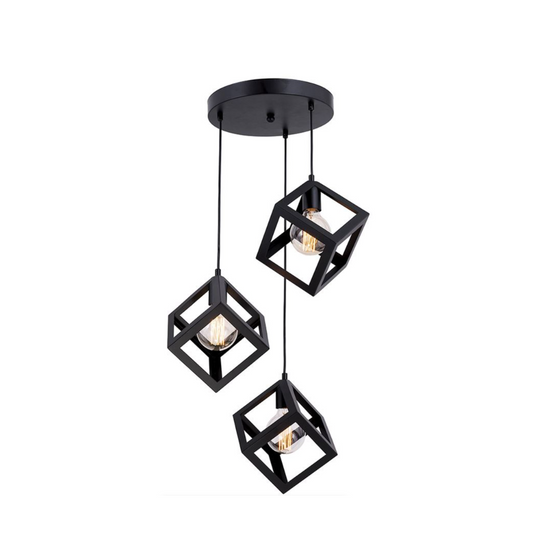 3 Light Decorative Cube Hanging Pendant Light