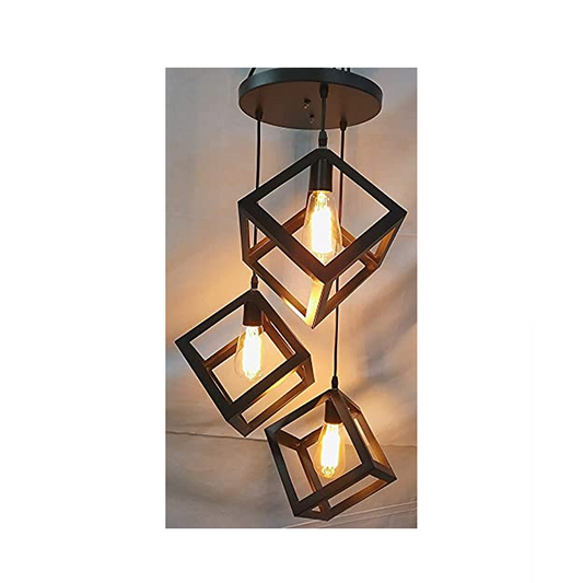 3 Light Decorative Cube Hanging Pendant Light