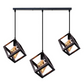 3-Lights Linear Cluster Black Geometric Cube Pendant Lamp-MRUL