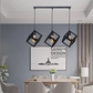 3-Lights Linear Cluster Black Geometric Cube Pendant Lamp-MRUL