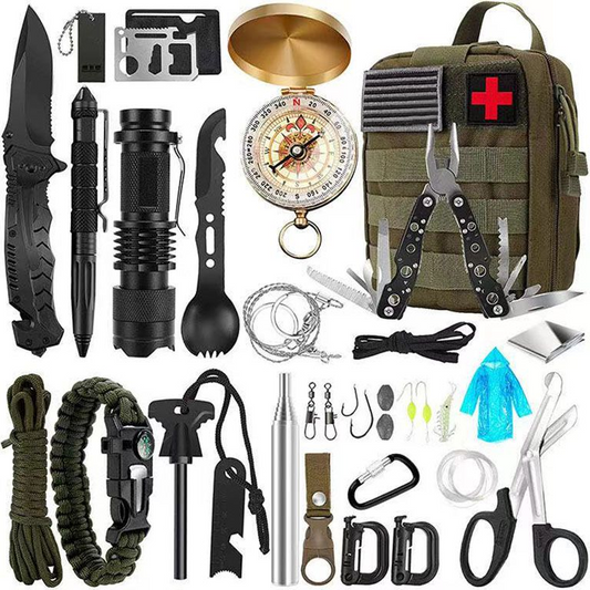 Tactical Survival Multi-Function Kit -set of 21 - 008