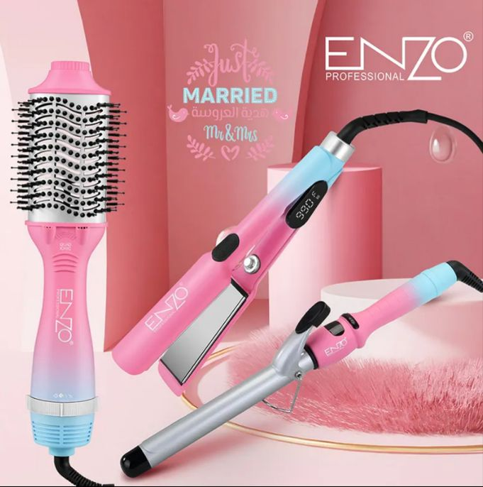 Enzo Straightener Curler 3 In 1 ElectricHair Straightener, Brush & Curler.