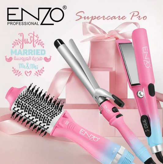 Enzo Straightener Curler 3 In 1 ElectricHair Straightener, Brush & Curler.