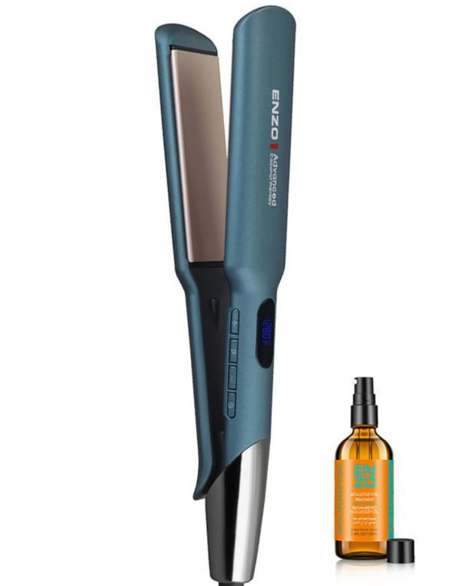 Enzo - Titanium Plate Hair Straightener & Macadamia Oil Treatment