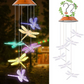 Outdoor LED Solar Powered Dragonfly Wind Chimes Light