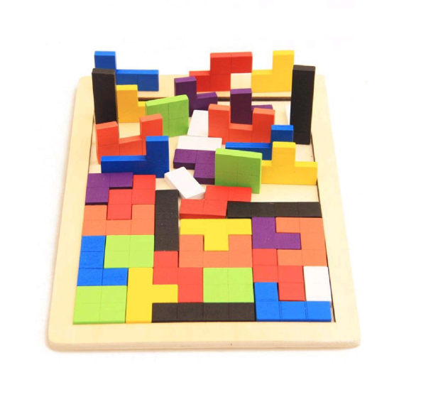 Educational Puzzle Games, Wooden Tetris Puzzle Game