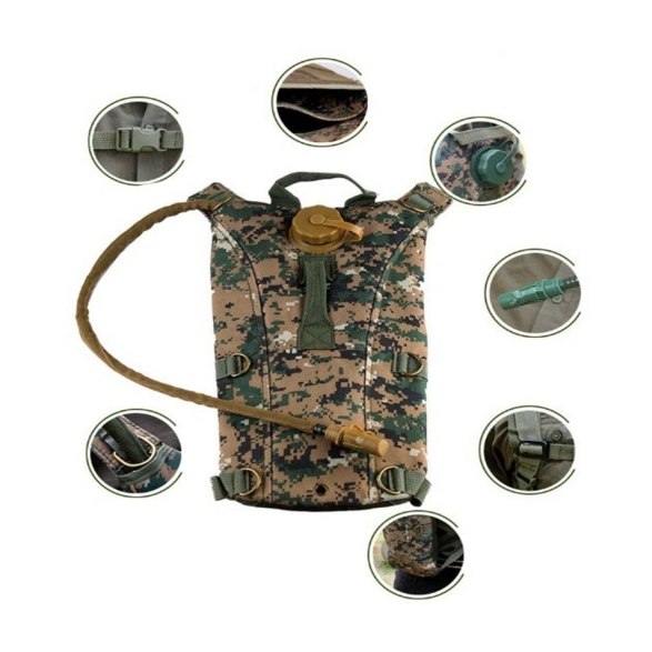 2.5L Tactical Outdoor Hydration Water Backpack Bag with Bladder