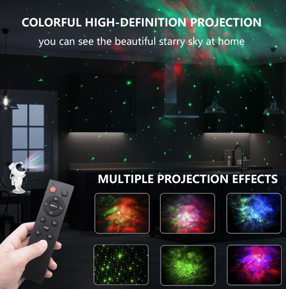 Starry Galaxy Sky Night Light Astronaut Projector with Remote Control