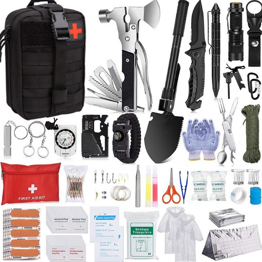 OUTDOORICA Tactical Survival Multi-Kit - 96 in 1 - Field Emergency Kit