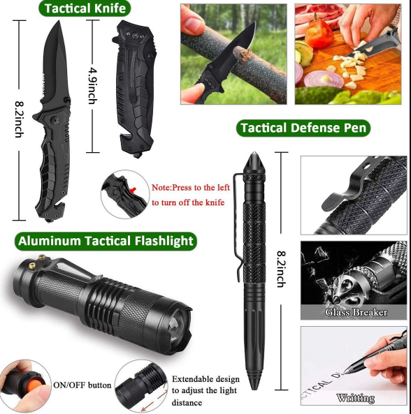 OUTDOORICA Tactical Survival Multi-Kit - 96 in 1 - Field Emergency Kit