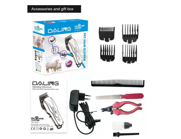 DALING D-33 Pets Hair Trimmer Clipper Rechargeable