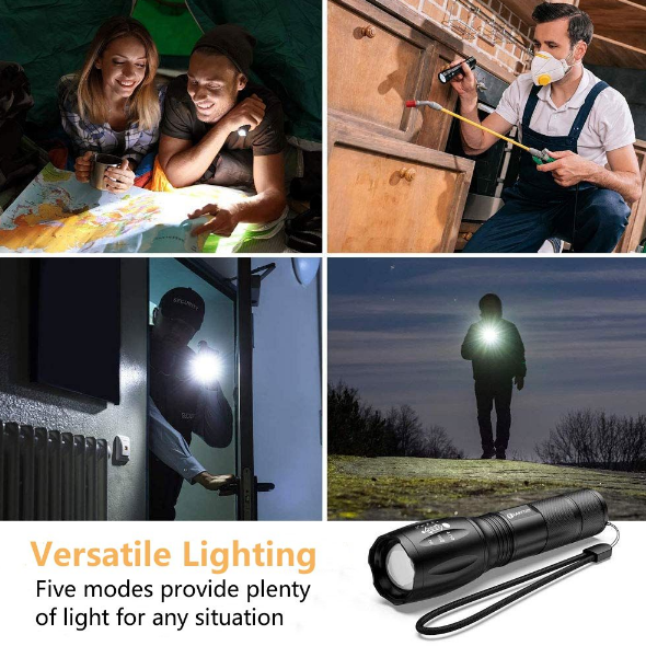 Rechargeable LED Flashlight Portable Torch Light 1600 Lumens