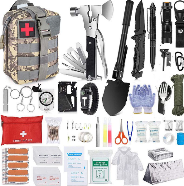 OUTDOORICA Tactical Survival Multi-Kit - 96 in 1 - Field Emergency Kit