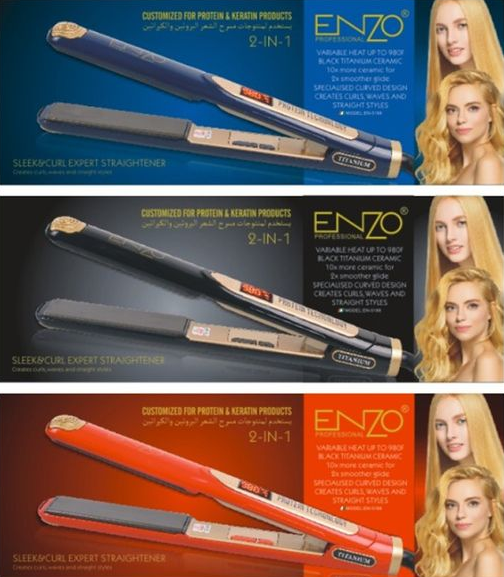 Enzo NEW Range 2 in 1 Titanium Hair Straightener