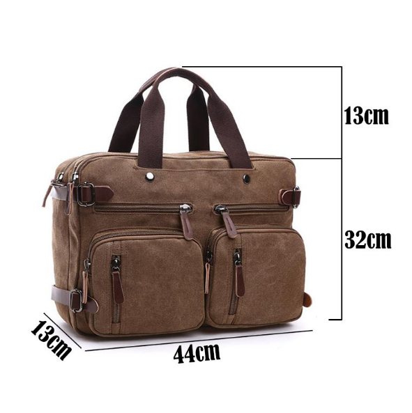 Unisex Canvas Multi-Functional Laptop Bag 8691-2