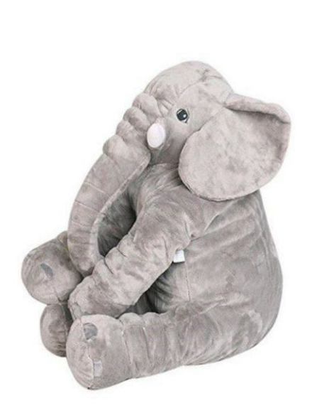 Baby Stuffed Elephant Pillow - Grey