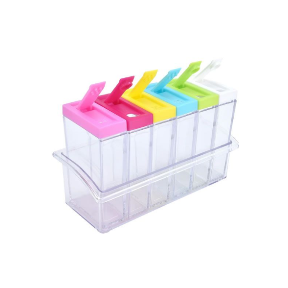 Multi-Functional 6 Boxes Seasoning Storage Set