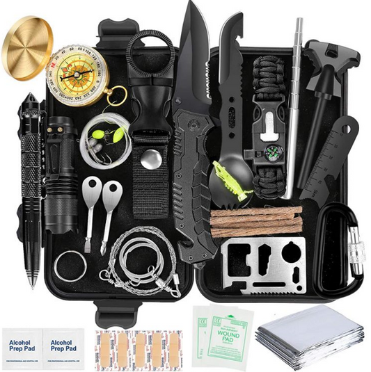 OUTDOORICA 22-in-1 Tactical Survival Kit Outdoor Travel Tools Set