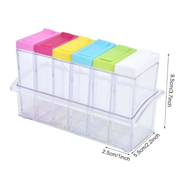 Multi-Functional 6 Boxes Seasoning Storage Set