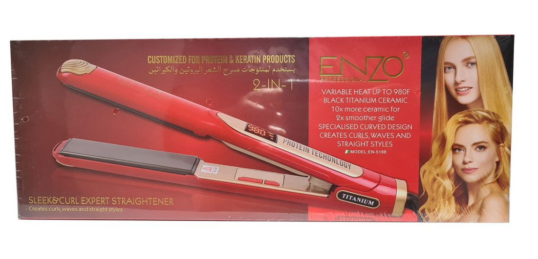 Enzo NEW Range 2 in 1 Titanium Hair Straightener