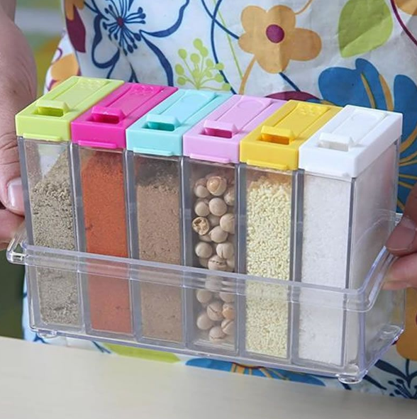 Multi-Functional 6 Boxes Seasoning Storage Set