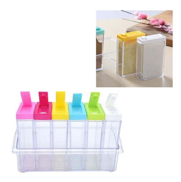 Multi-Functional 6 Boxes Seasoning Storage Set