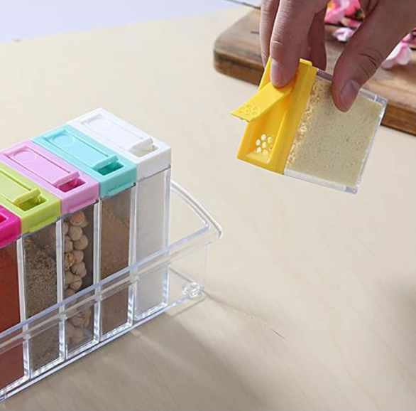 Multi-Functional 6 Boxes Seasoning Storage Set