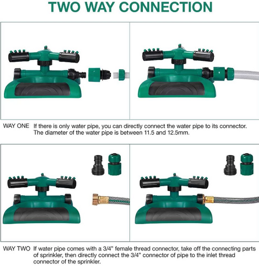 Garden Plants, Grass & Lawn Irrigation Water Sprinkler 360 Rotating System