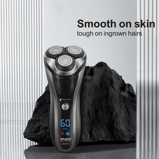 Enzo 2-in-1 Electric Shaver Waterproof Rotary Razor Pop-up Beard Trimmer