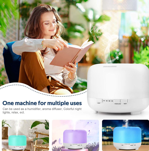 LED 500ML Aroma Diffuser Atomizer Air Humidifier With Remote And Adaptor