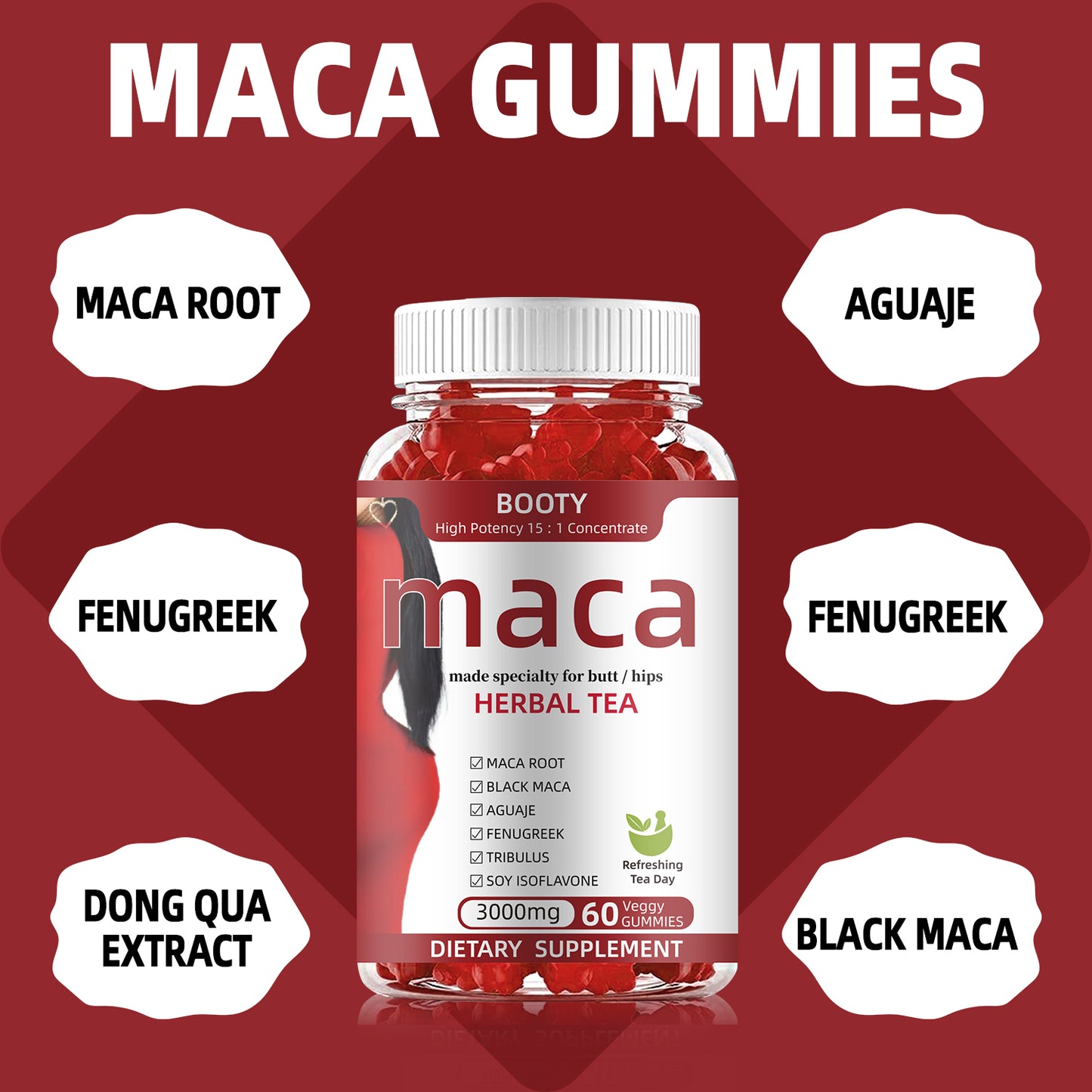 bottle maca capsules+soft candy energy balance sexy body