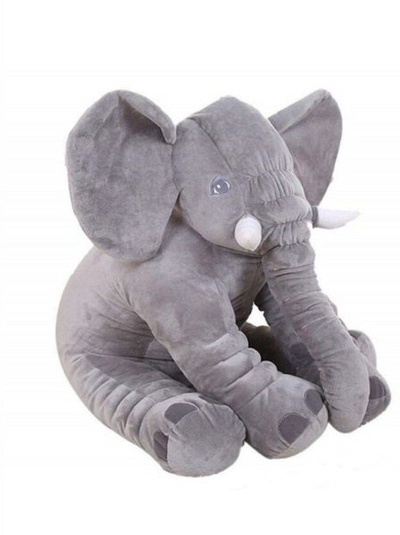 Baby Stuffed Elephant Pillow - Grey