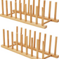 2- Piece Bamboo Set Dish Plate Drain Rack