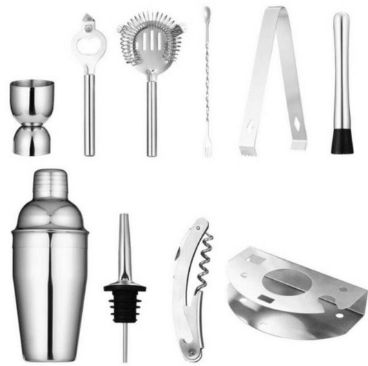 CheffyThings 12 Piece Stainless Steel Cocktail Set 750ml