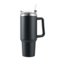 Double Wall Travel Mug Stainless Steel Vacuum Flask with Straw Hot/Cold