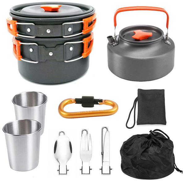 Aluminum Camping Cookware 10PCs Set