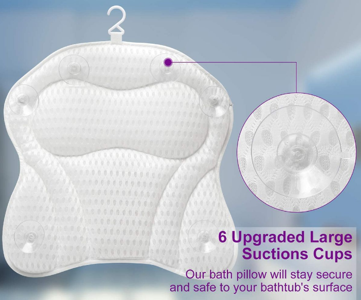 Bathtub Spa Pillow Luxury Bath Pillow With 4D Air Mesh