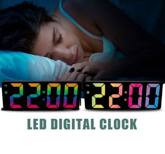 LED Colorful Battery Powered Digital Alarm Clock HC-30