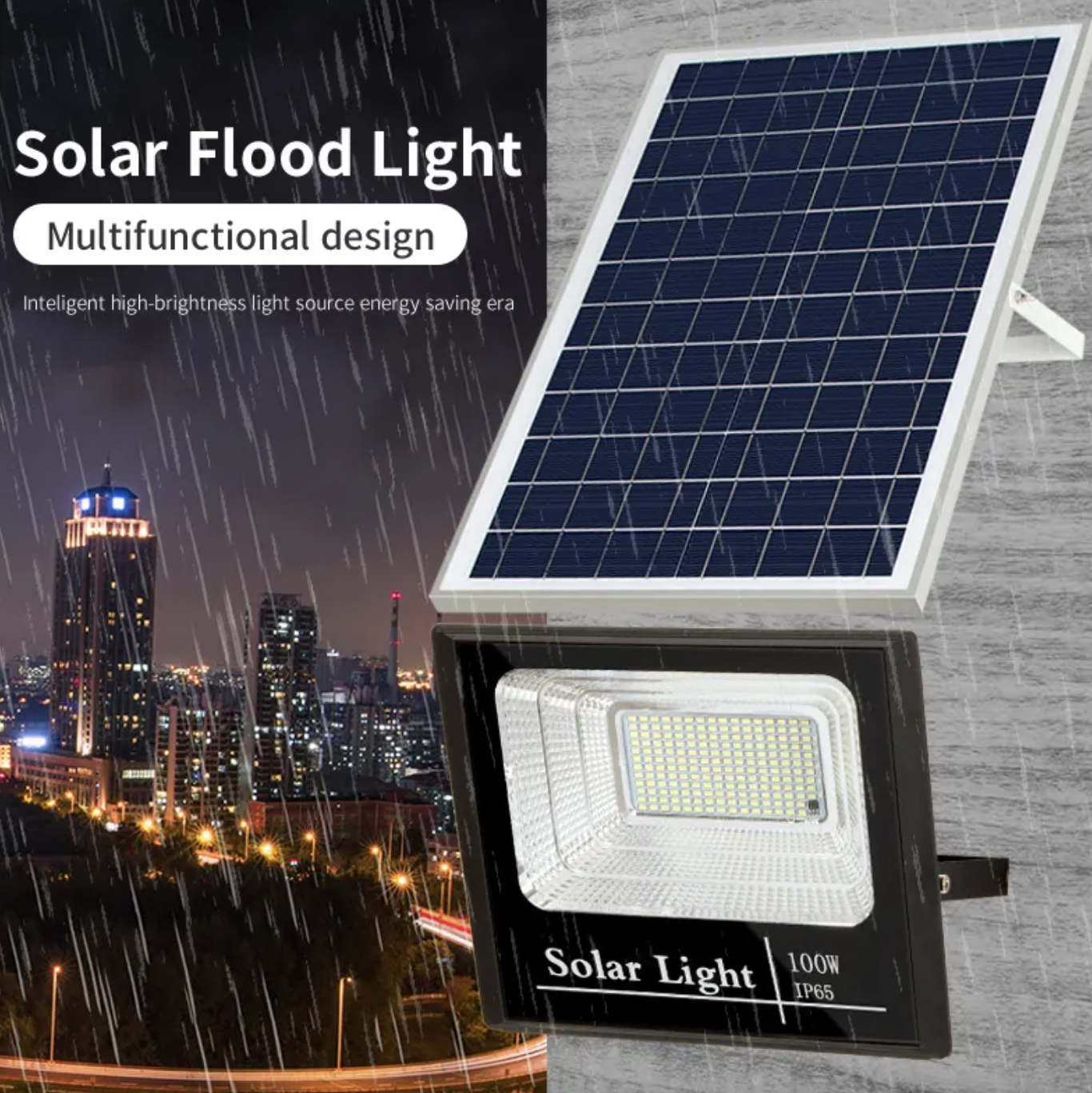 Nature Craft Solar Rechargeable Flood Light with Remote