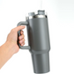 Double Wall Travel Mug Stainless Steel Vacuum Flask with Straw Hot/Cold